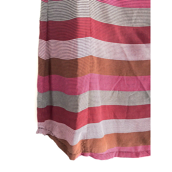 Fossil | Multi Stripe Silk Tank Womens Size XS Red Pullover Scoop Neck - Picture 3 of 7